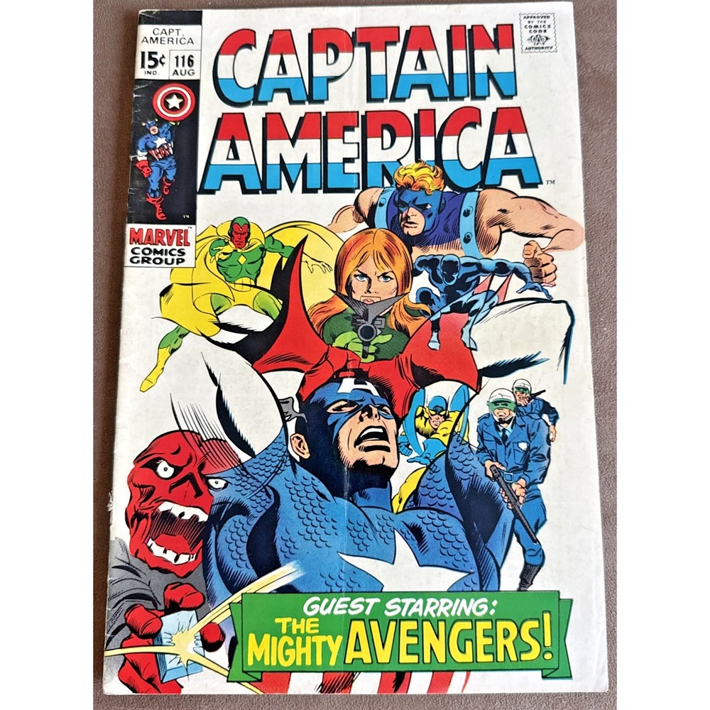 Captain America 116 August 1969 Marvel Guest Starring The Mighty Avengers